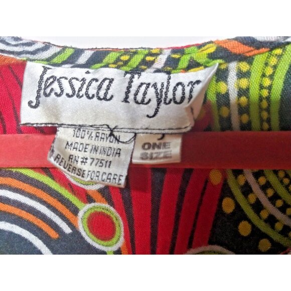 Summer Beach Dress Umbrella One Size Boho Hippie Multicolor Mandala circles EUC - Picture 6 of 9